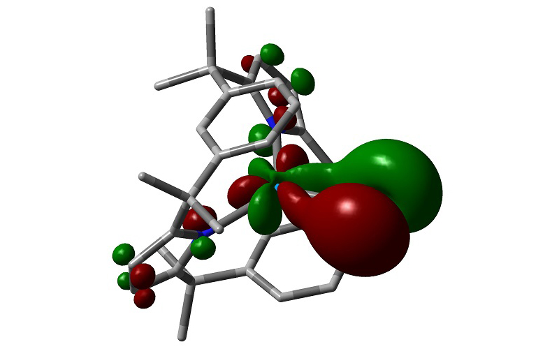 Neptunium-iodine bonding molecular orbital